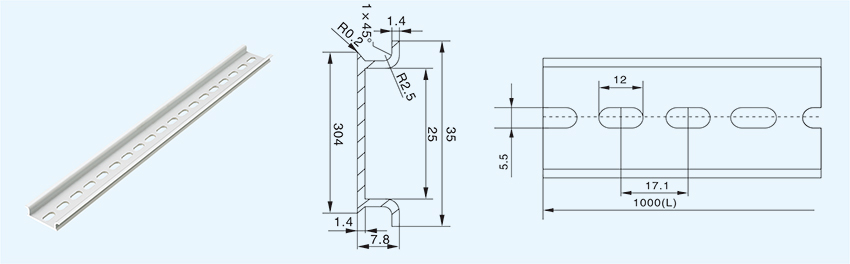 Aluminum Din rail 35mm