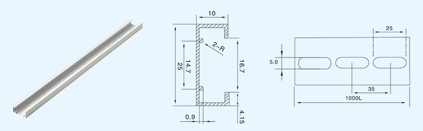 Aluminum DIN Mounting Rail