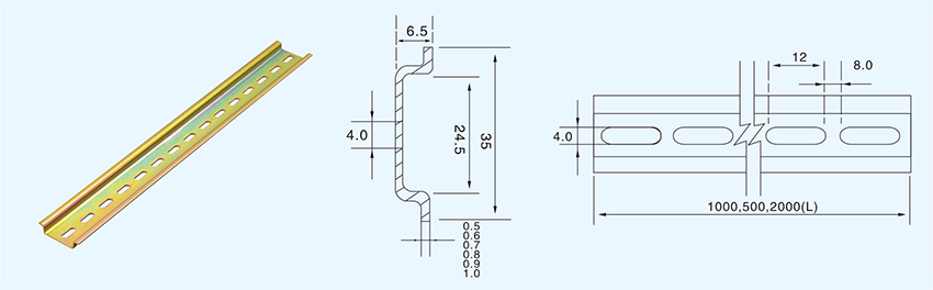 TS35 Steel Din Rail drawing