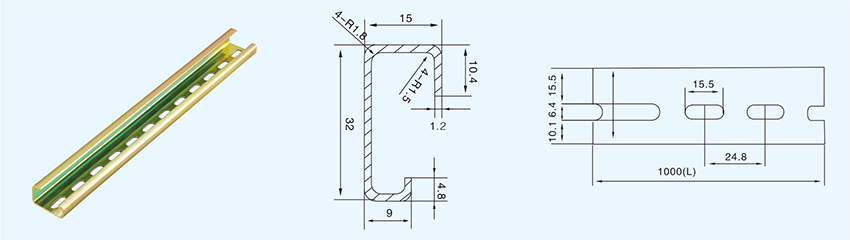 Steel din rail with zinc plating