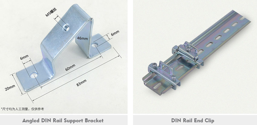 Angled Rail Mounting Bracket, DIN Rail End Clip